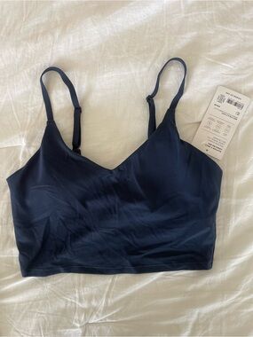 NWT Athleta Navy Elation V-Neck Longline Bra A-C